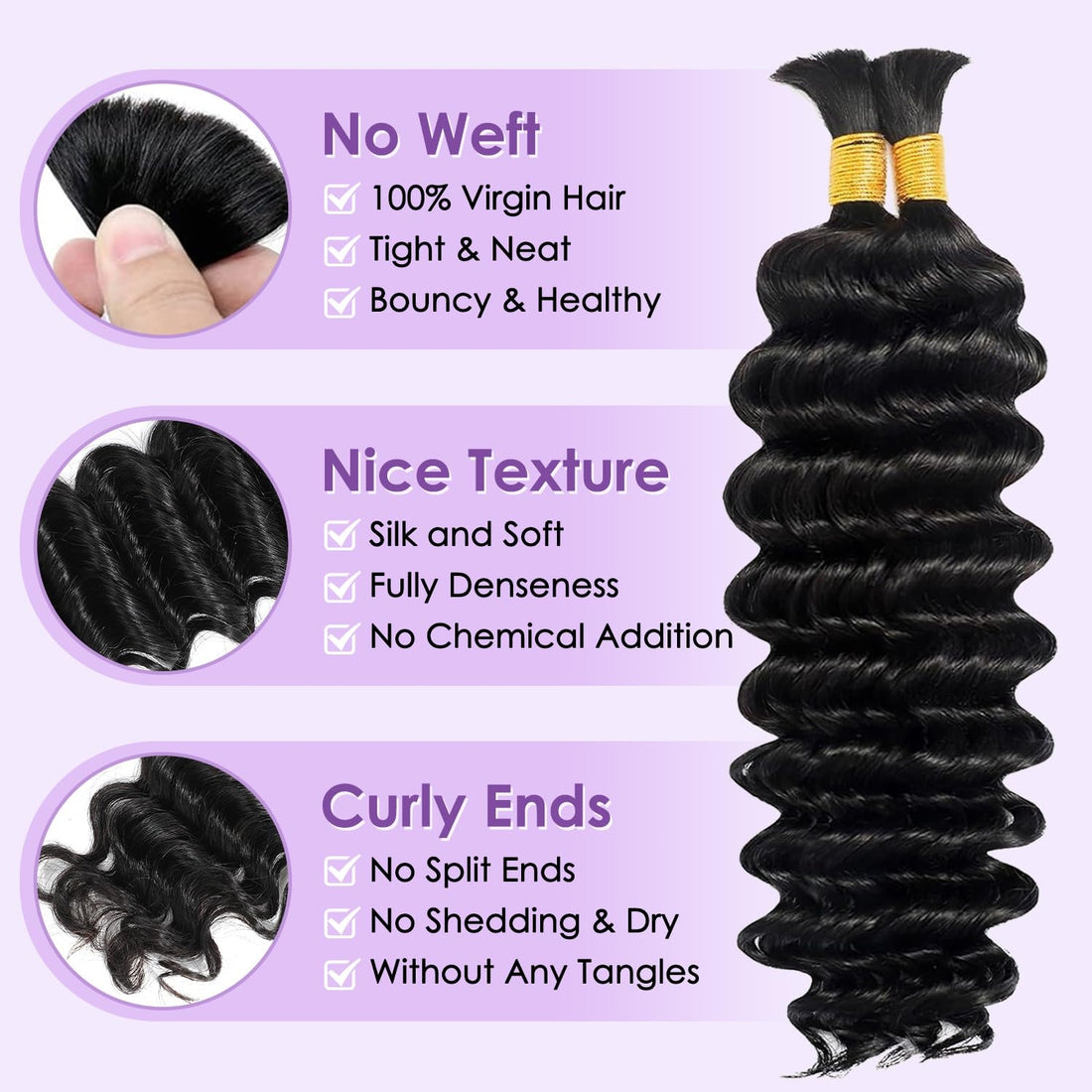 Water Wave Human Hair #1B